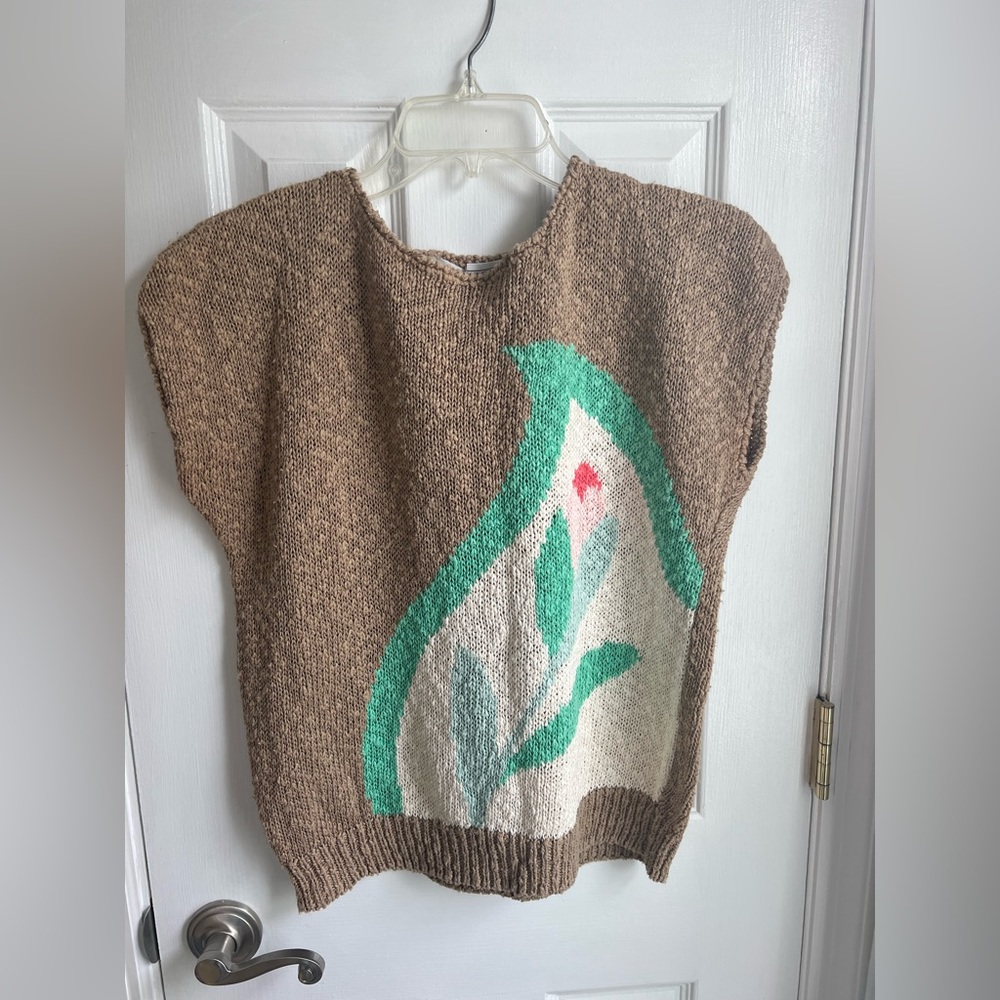 Vintage 80’s Sweater Top Boatneck Medium